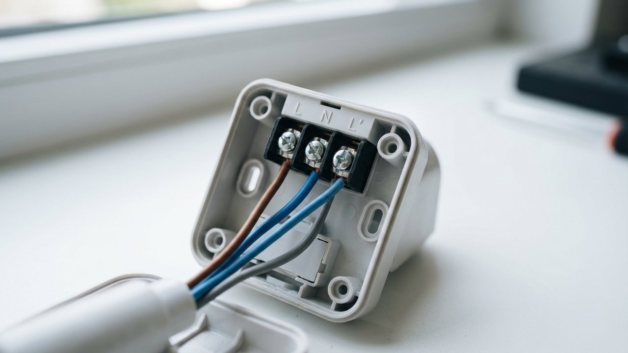 Connexion des trois bornes d'un détecteur de mouvement