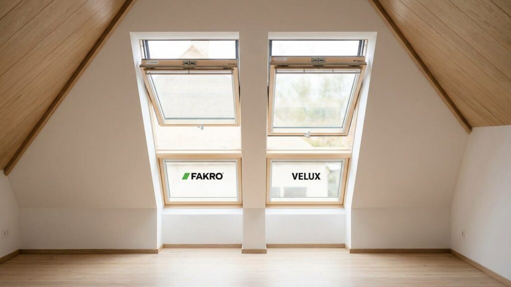 Comparaison entre une fenêtre de toit Fakro et une fenêtre Velux