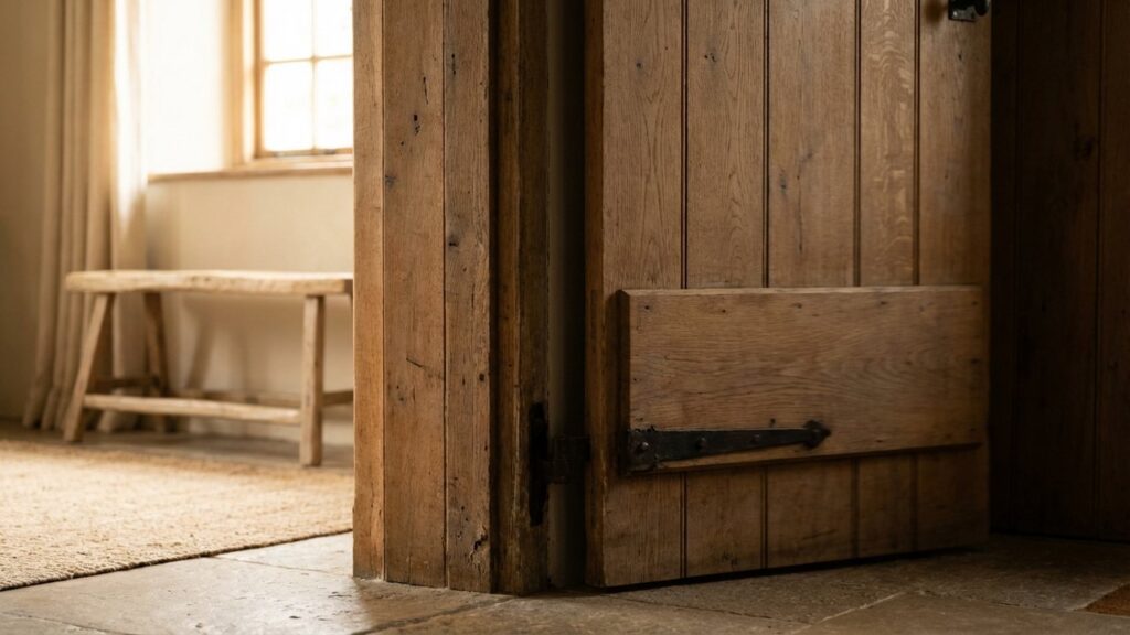 Porte qui s'ouvre toute seule dans un intérieur domestique