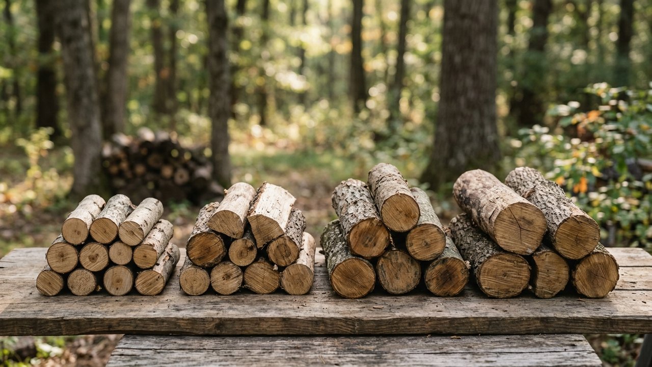 Différents formats de bûches de bois selon leur longueur