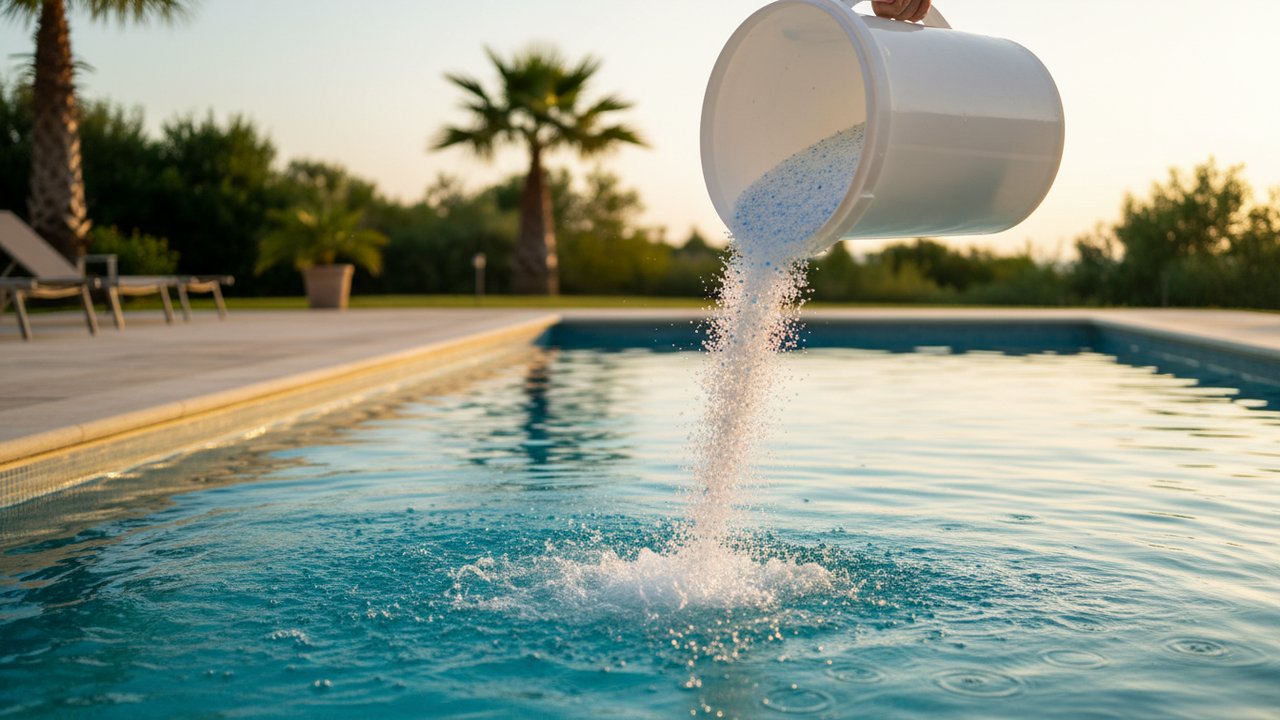 Dosage du chlore choc pour traitement de piscine