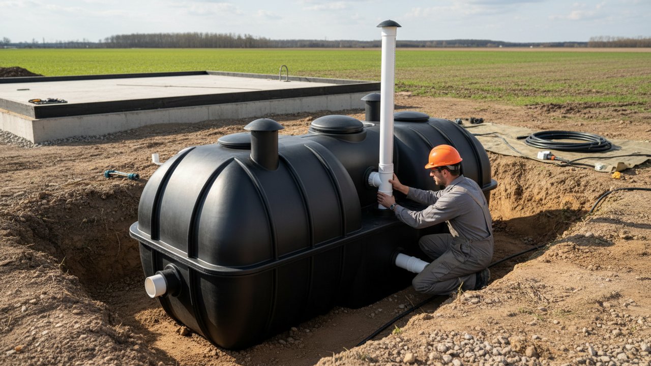 Installation d'une nouvelle fosse toutes eaux aux normes