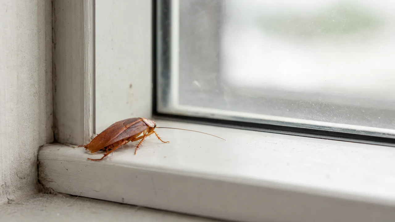 Cafard de jardin dans la maison près d'une fenêtre