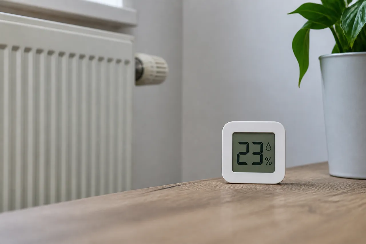 Air trop sec : hygromètre montrant une faible humidité