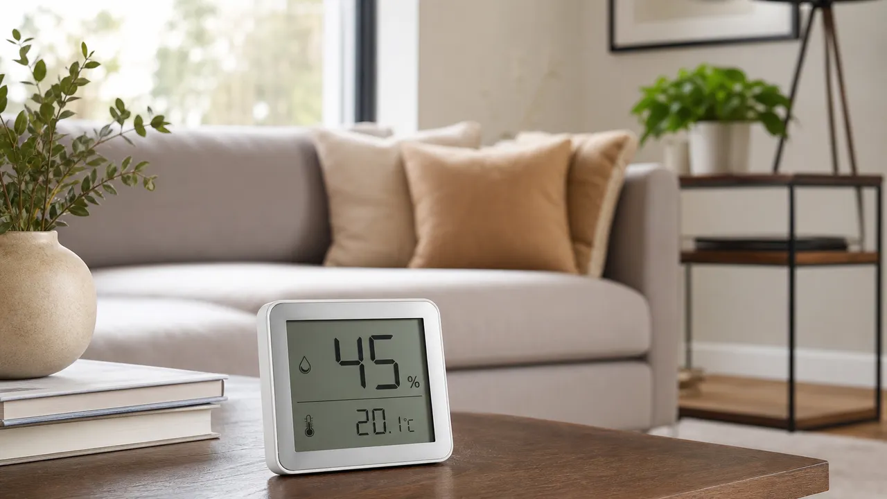 Taux d'humidité idéal dans une maison mesuré avec un hygromètre