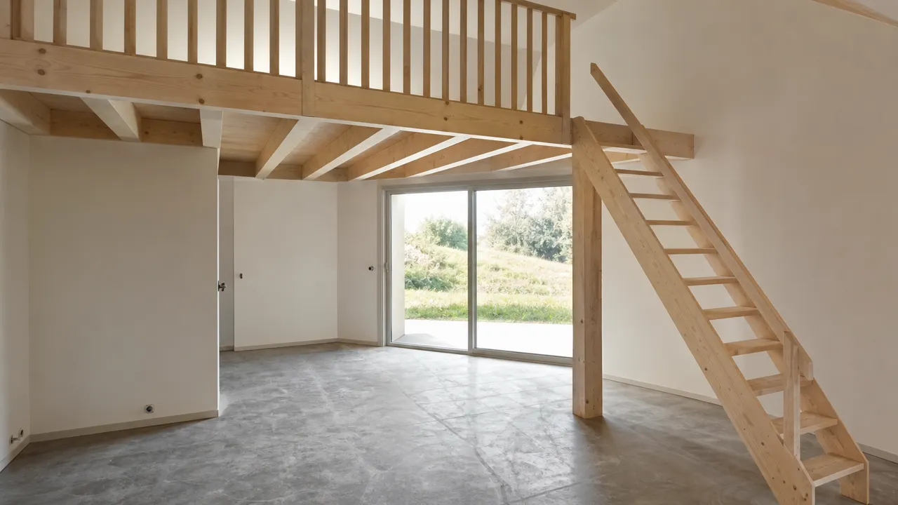 Construire une mezzanine en bois dans une pièce lumineuse