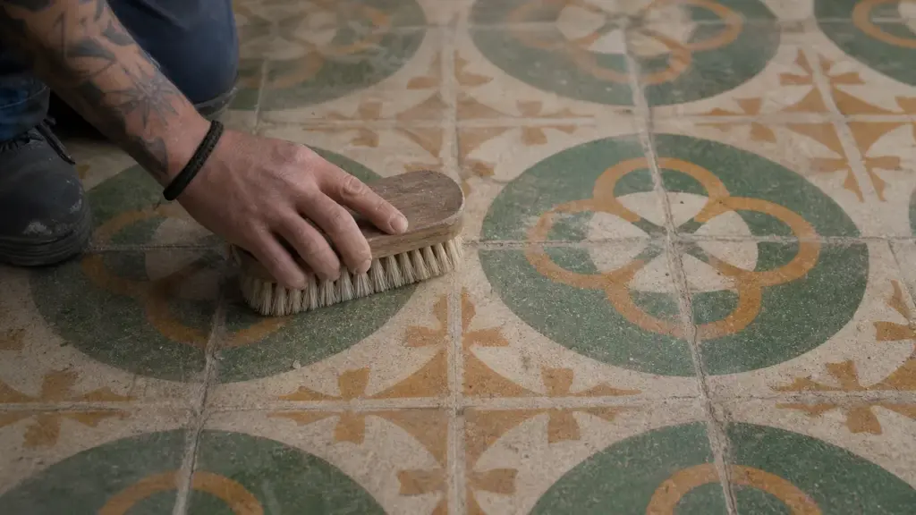 Rénover des carreaux de ciment anciens avec un nettoyage doux